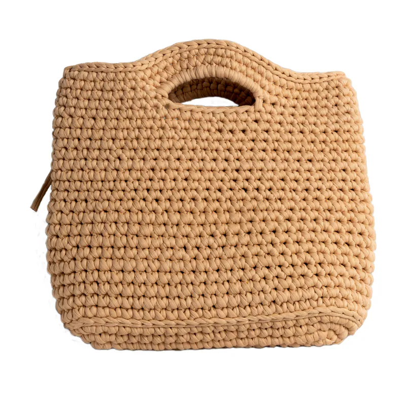 Ecofriendly, Daisy Luxury Handmade Crochet women knit hand bag / Cream, view 2