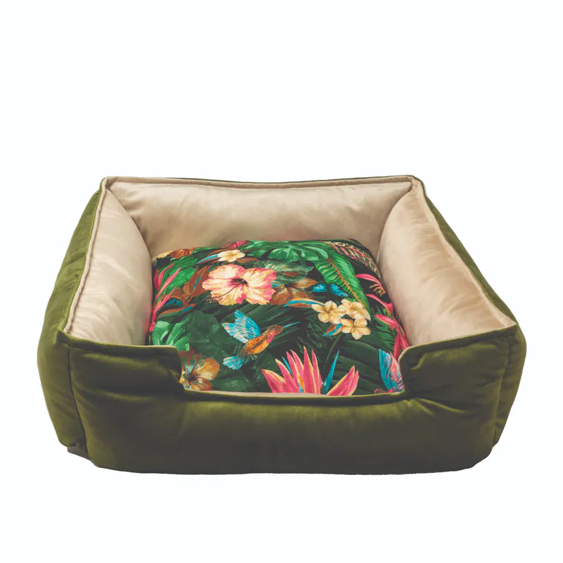 Extra Soft Velvet Green/Cream from SOFIA FLORAL Collection