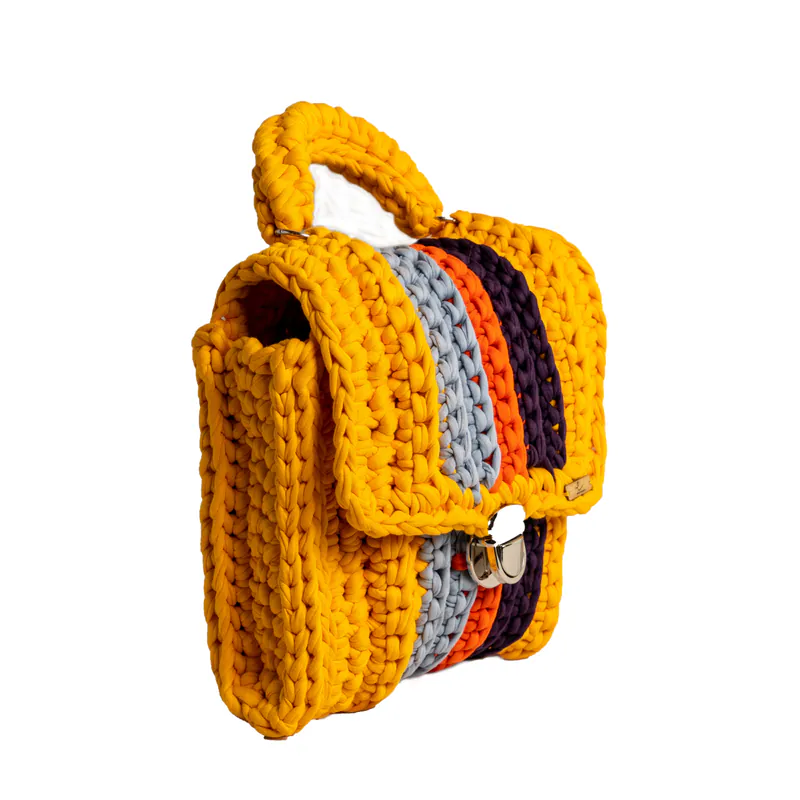 Ecofriendly, Luxury Handmade Crochet women knit hand bag / Rainbow, view 2