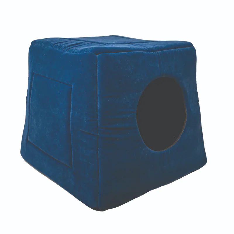 3-in-1 Foldable Pet Kitten Puppy Soft Cave Bed / Navy Blue, view 2
